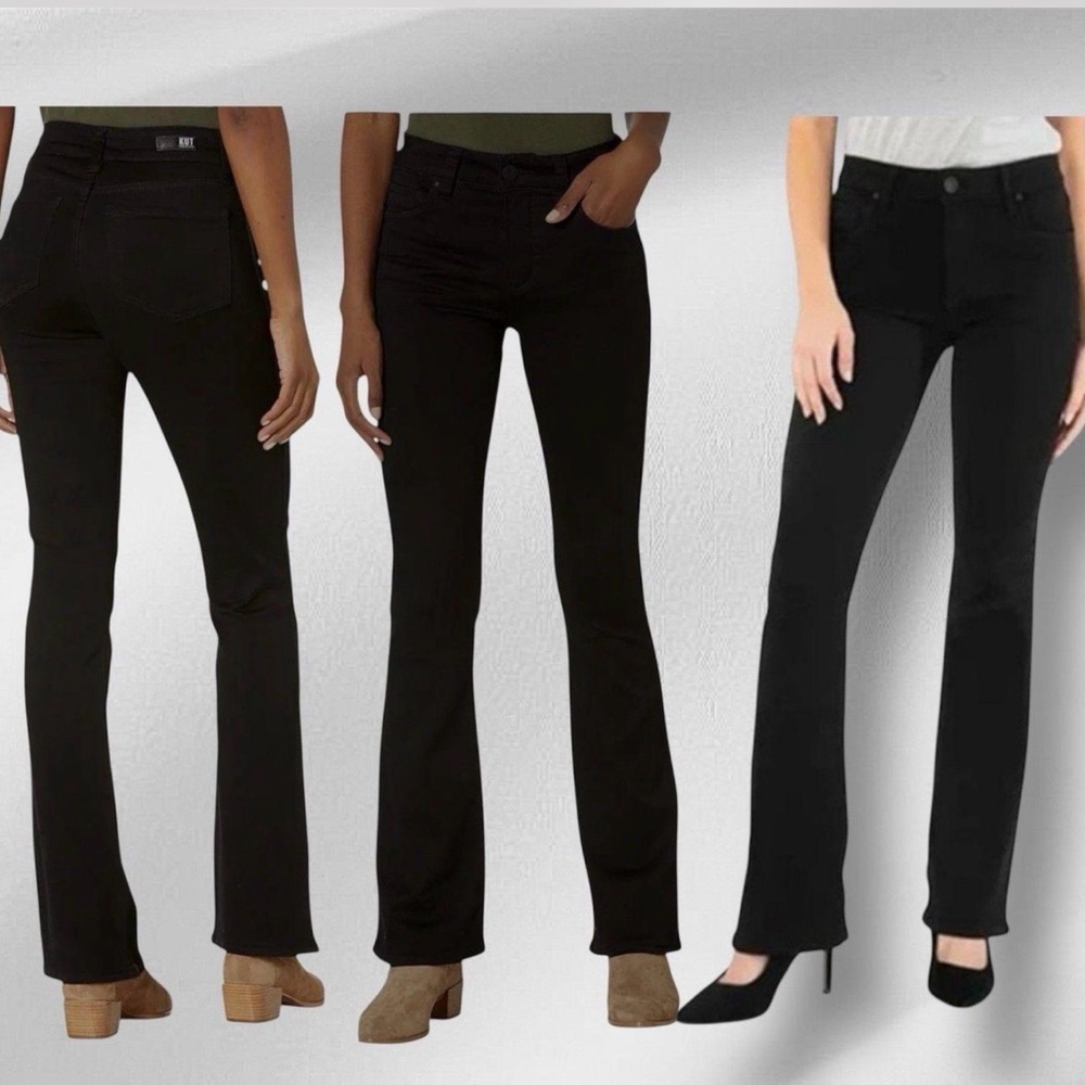 🌺KUT FROM THE CLOTH KAREN BABY BOOTCUT BLACK JEANS SIZE 12 🌺